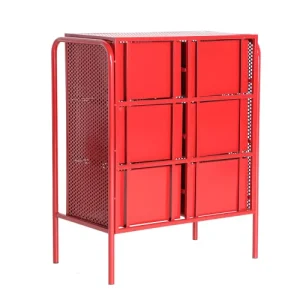 Lastdeco Table De Chevet En Fer Rouge 61x37x77,5 magasin en ligne france 14