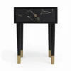 RNT By Really Nice Things Table De Chevet En MDF Avec Imprimé En Marbre Noir. livraison la plus rapide 22