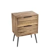 site en ligne Drawer Table De Chevet En Métal Et Teck Recyclé H60cm Bois 17