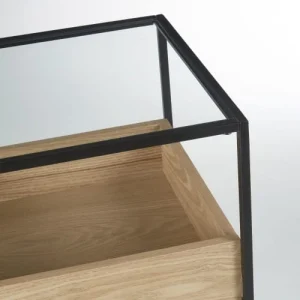 boutique pas cher Maisons Du Monde Table De Chevet En Métal Noir Et Verre Trempé 10