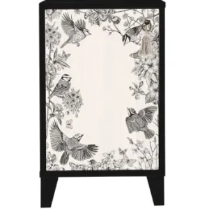 Nouveau RNT By Really Nice Things Table De Chevet En Pin Massif Avec Imprimé Sauvage 14