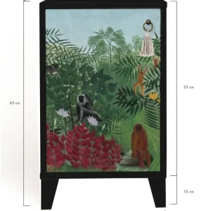 Nouveau RNT By Really Nice Things Table De Chevet En Pin Massif Avec Imprimé Sauvage 12