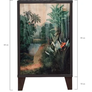 acheter RNT By Really Nice Things Table De Chevet En Pin Massif Avec Imprimé Tropical Jungle. 16