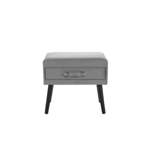 Beliani Table De Chevet En Velours Gris site pas cher 12