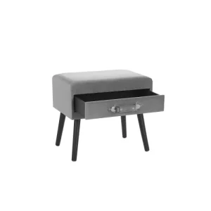 Beliani Table De Chevet En Velours Gris site pas cher 14