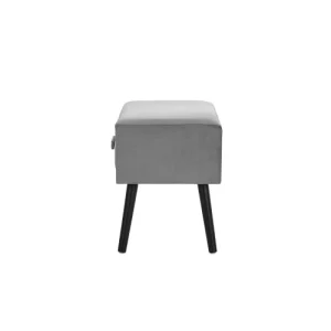 Beliani Table De Chevet En Velours Gris site pas cher 18