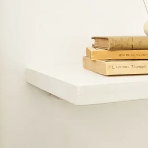 magasin en ligne france Hannun Table De Chevet Flottante Avec Etagère En Bois De Couleur Blanc 14