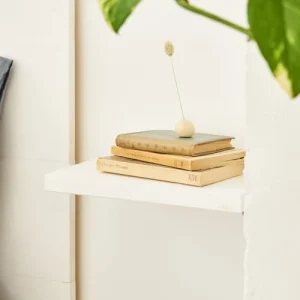 magasin en ligne france Hannun Table De Chevet Flottante Avec Etagère En Bois De Couleur Blanc 16