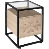 Tectake Table De Chevet Kidderminster 40x43x60,5cm Bois Clair Industriel, REMISE allant jusqu. 11