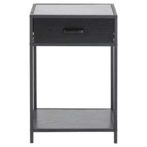 TOILINUX Table De Chevet Ou D’appoint 1 étagère Et Un Tiroir En Mdf Et Métal soldes de Noël 12