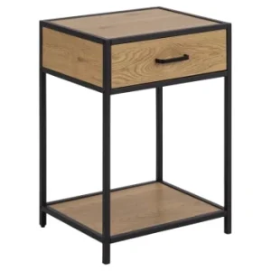 TOILINUX Table De Chevet Ou D’appoint 1 étagère Et Un Tiroir En Mdf Et Métal soldes de Noël 18