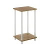 Wadiga Table De Chevet Ou D’appoint En Métal Blanc Et Bois 34x30x59cm Meilleur Prix Garanti 20