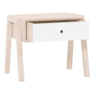 site officiel CALICOSY Table De Chevet Ou Tabouret 1 Tiroir – Blanc Et Beige 16