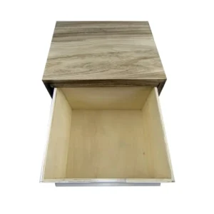 Dernières Nouveautés Mobili Rebecca Table De Chevet Relief Avec 3 Tiroirs En Bois Marron Et Blanc 16