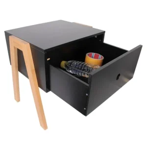 REMISE allant The Home Deco Factory Table De Chevet Scandi L. 44 X H. 45 Cm Noir 12