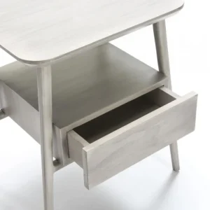 soldes luxe Thai Natura Table De Chevet Tradition 1 Tiroir En Bois Gris Clair 10