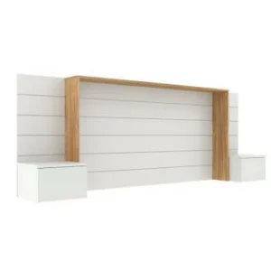 site en ligne ID Kids Tête De Lit Avec Chevets 160 Cm Effet Bois Blanc Et Bois 10