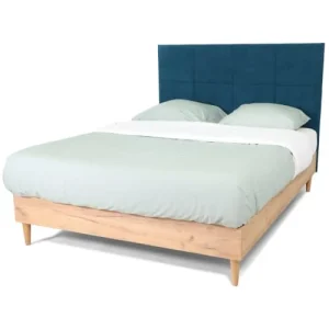 grand choix HOMIFAB Tête De Lit Capitonnée En Velours Bleu Canard 140 Cm 18