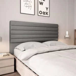 à prix d'occasion Usinestreet Tête De Lit En Tissu LUCA – Gris, Largeur – 140 Cm 10