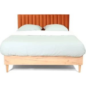 magasin pas cher HOMIFAB Tête De Lit Matelassé En Velours Rouille 140 Cm 18