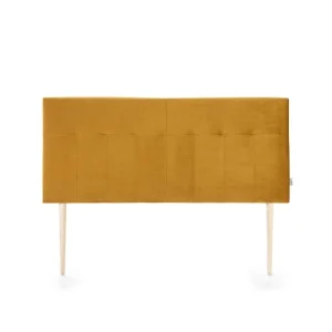 HOMN Tête De Lit Tapissée 140×100 Cm Moutarde, Velours, Pieds En Bois Prix très abordable 12