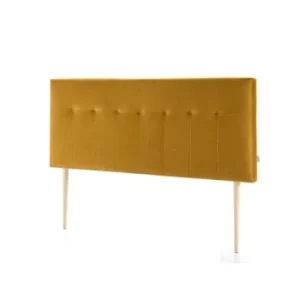 HOMN Tête De Lit Tapissée 140×100 Cm Moutarde, Velours, Pieds En Bois Prix très abordable 18